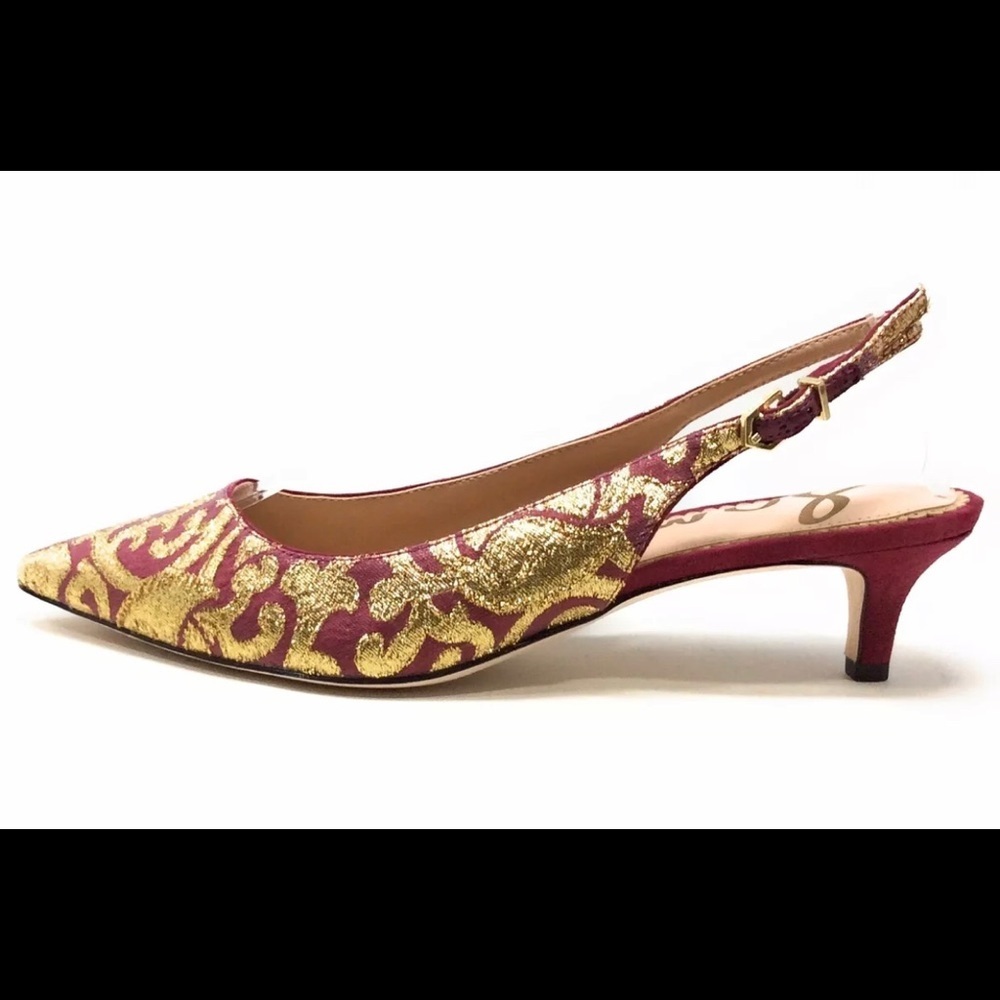 Sam Edelman Womens Ludlow Burgundy Slingbacks